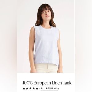 Like new Quince European linen tank in light blue